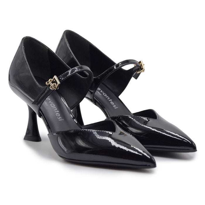 Décolleté Sergio Levantesi Donna Nero Jena56 Cinturino Al Collo