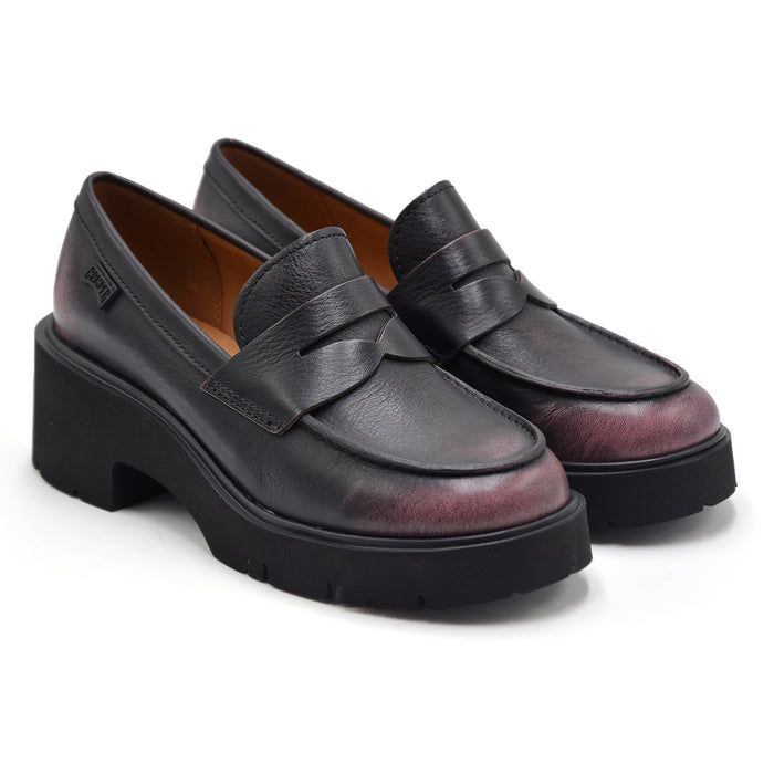 Mocassini Camper Donna Mezzo Tacco Milah Nero Sfumature Rosa