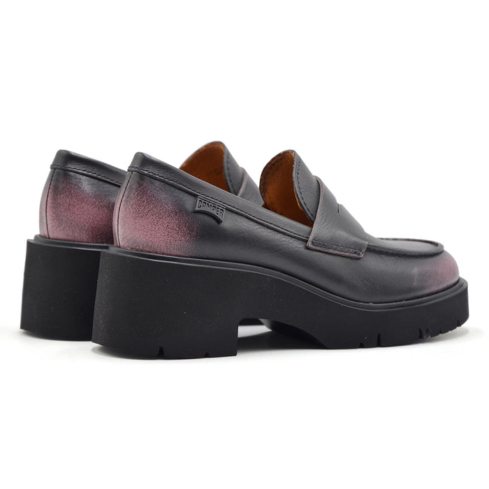 Mocassini Camper Donna Mezzo Tacco Milah Nero Sfumature Rosa