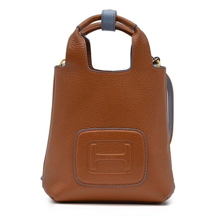 Hogan Borsa Marrone Mini Shopping H-Bag Con Scomparti Interni