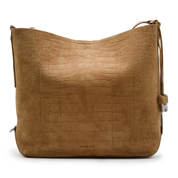 Borsa Hogan Hocket Hobo Media Rettangolare Stampa Cocco Beige