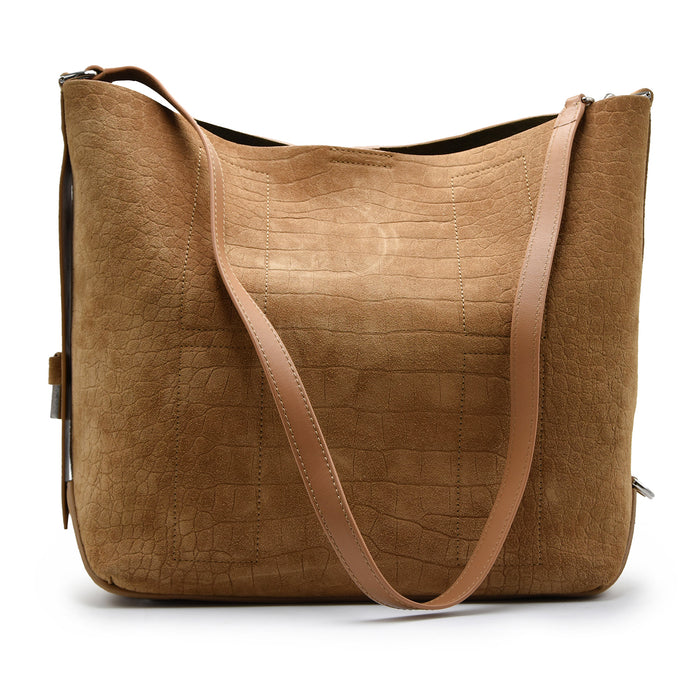 Borsa Hogan Hocket Hobo Media Rettangolare Stampa Cocco Beige
