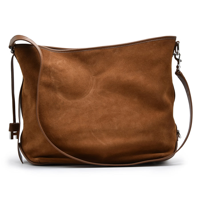 Borsa Hogan Donna Hocket Hobo Medium In Crosta Marrone Cognac