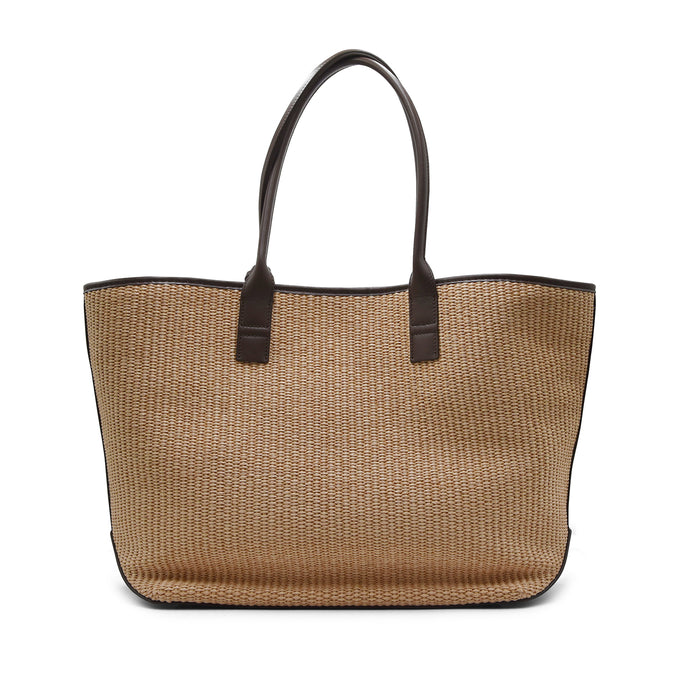 Borsa Shopping Hogan Donna Address Media Rafia Marrone Avorio