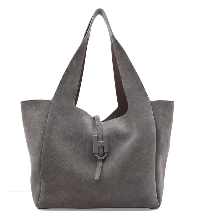 Borsa Hogan Donna In Vero Camoscio PiomboH01X SHOPPING H(0300)