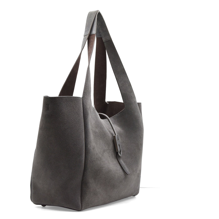 Borsa Hogan Donna In Vero Camoscio PiomboH01X SHOPPING H(0300)