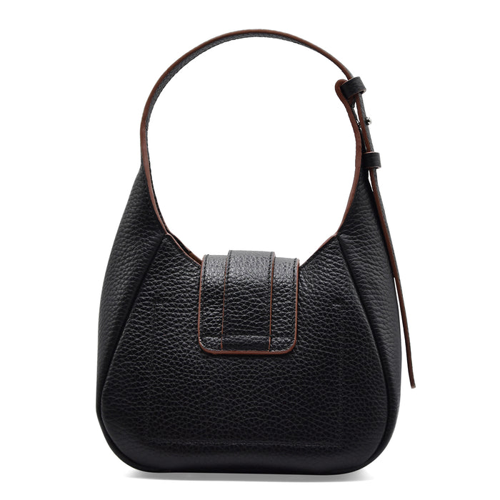 Borsa Hobo Mini Hogan Trend Nero In Pelle Martellata Morbida