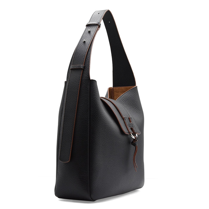 Borsa Hobo Hogan Trend Donna Nero Pelle Martellata Raffinata