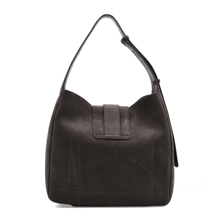 Borsa Hobo Hogan Trend Pelle Scamosciata Marrone Look Raffinato