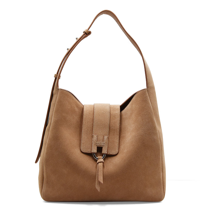 Borsa Donna Hogan H01X HOBO VERTICALE Camoscio Tonalità Deserto