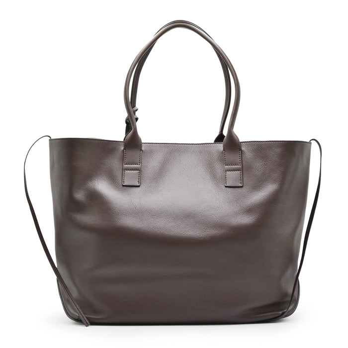 Borsa Shopping Hogan Script Media Donna In Vera Pelle Marrone