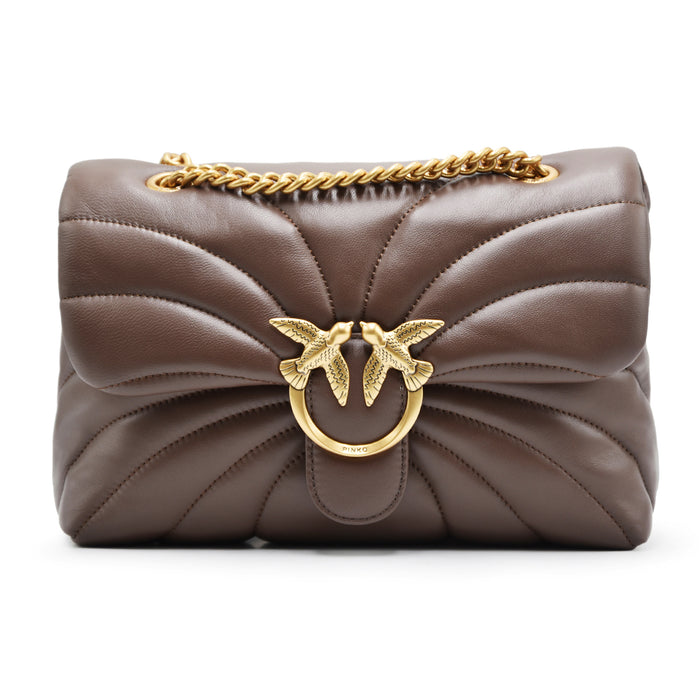 Borsa Pinko Love Puff Classic Marrone Lavorazione Trapuntata