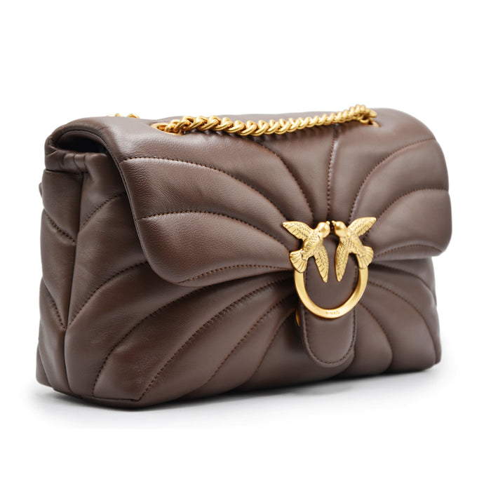 Borsa Pinko Love Puff Classic Marrone Lavorazione Trapuntata