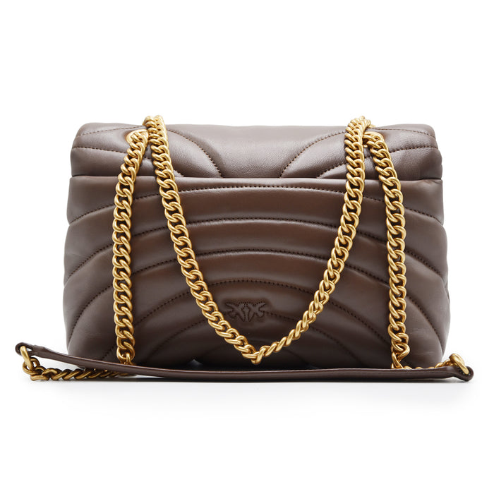 Borsa Pinko Love Puff Classic Marrone Lavorazione Trapuntata