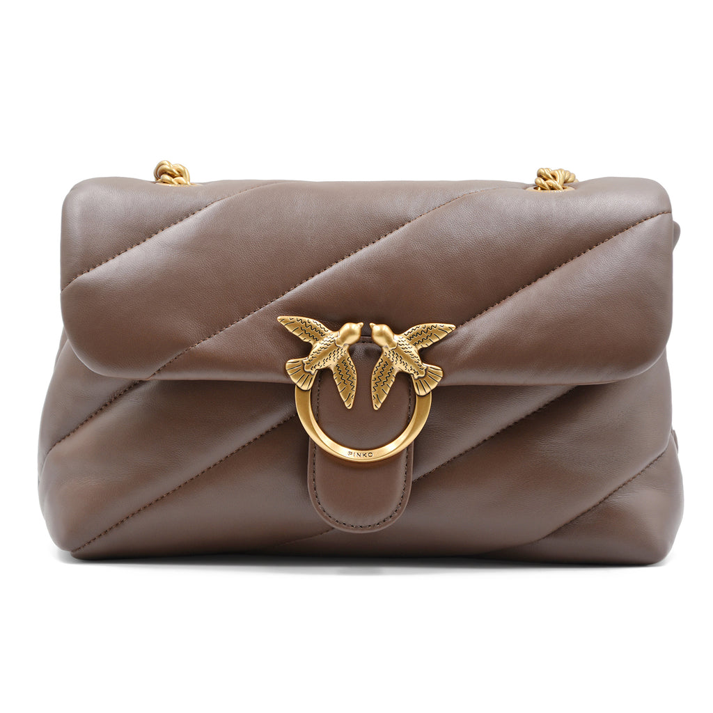 Borsa Pinko Love Puff Classic Donna Marrone Fibbia Love Birds