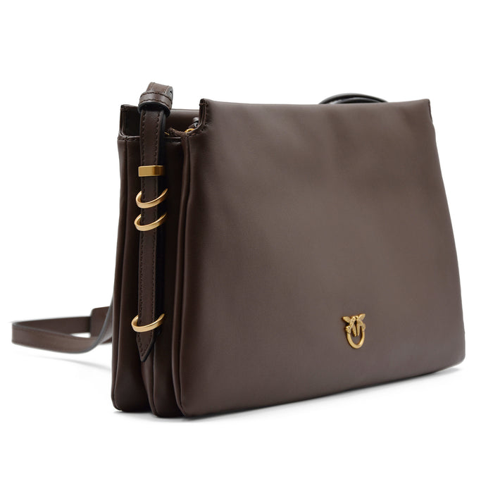 Borsa Pinko Triplet Donna Pelle Marrone Antique Iconico Logo