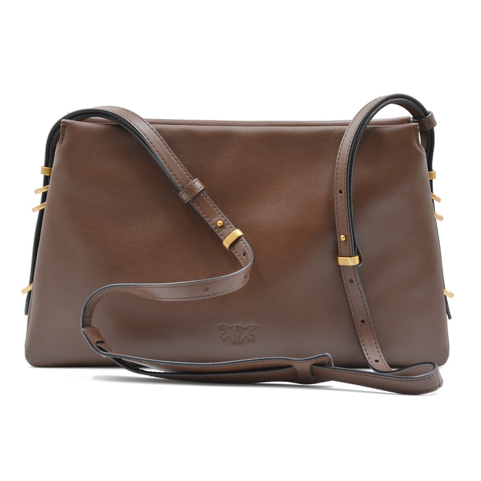 Borsa Pinko Triplet Donna Pelle Marrone Antique Iconico Logo