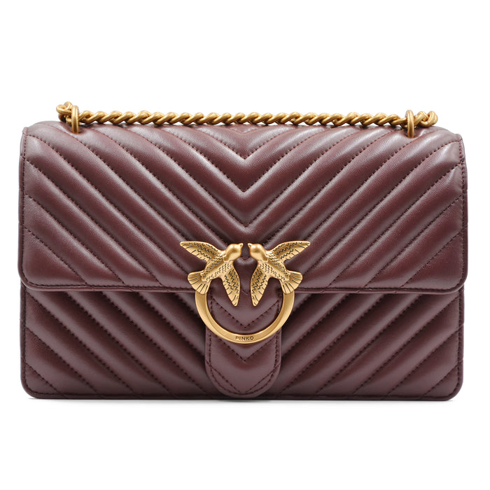 Borsa Pinko Love One Classic Donna Pelle Trapuntata Cioccolato