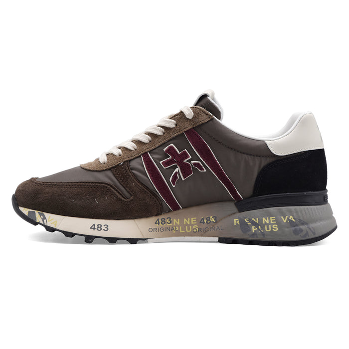Sneakers Premiata Lander 8657 Uomo Marrone Bordeaux Logo Laterale