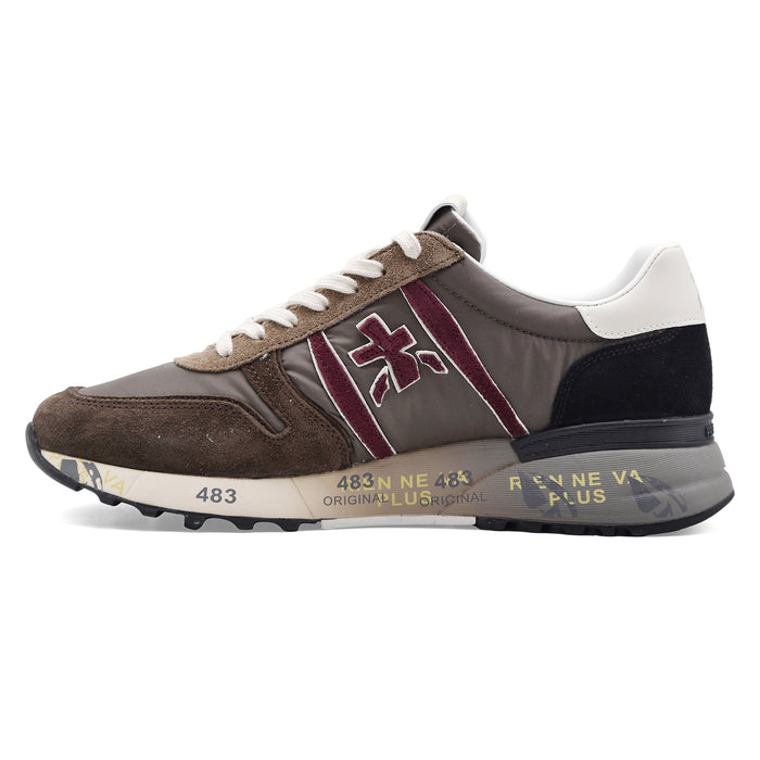 Sneakers Premiata Lander 8657 Uomo Marrone Bordeaux Logo Laterale