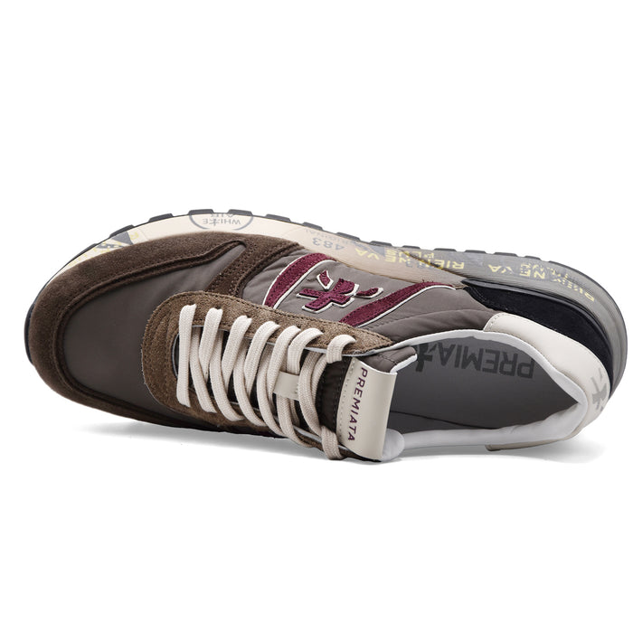 Sneakers Premiata Lander 8657 Uomo Marrone Bordeaux Logo Laterale