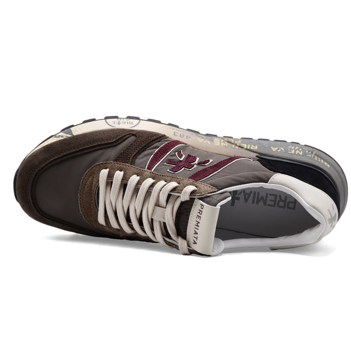 Sneakers Premiata Lander 8657 Uomo Marrone Bordeaux Logo Laterale