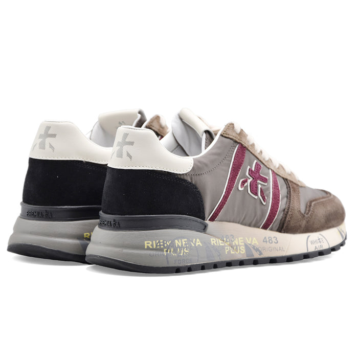 Sneakers Premiata Lander 8657 Uomo Marrone Bordeaux Logo Laterale