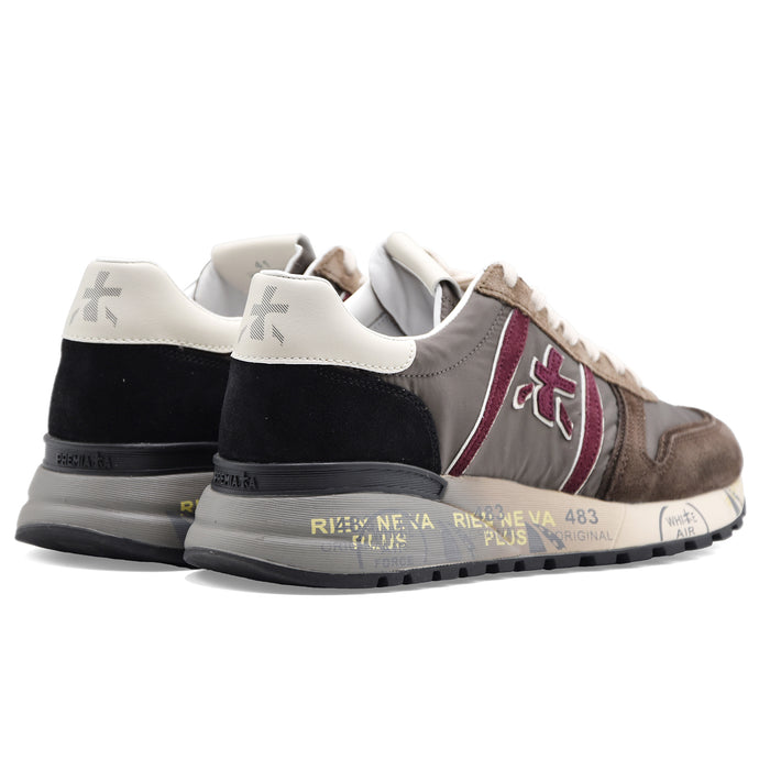 Sneakers Premiata Lander 8657 Uomo Marrone Bordeaux Logo Laterale