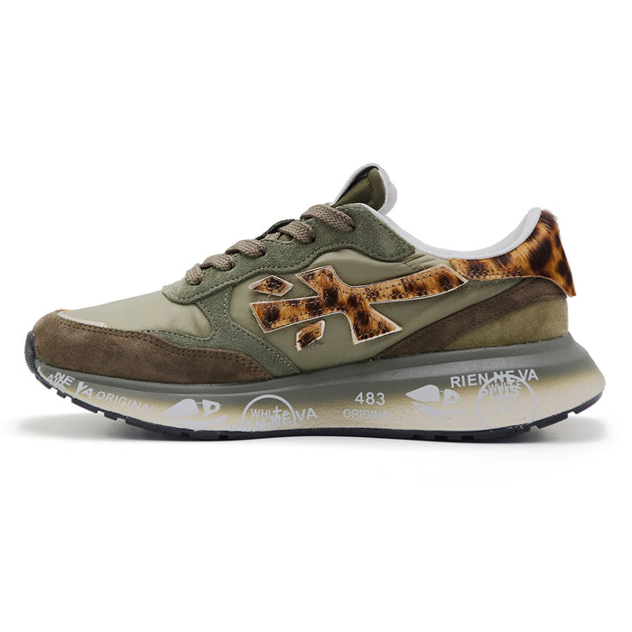 Sneakers Premiata Lauryn 7790 Donna Suede Verde Stile Animalier