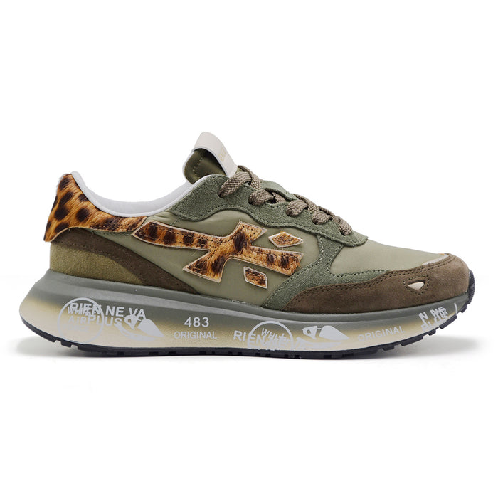 Sneakers Premiata Lauryn 7790 Donna Suede Verde Stile Animalier