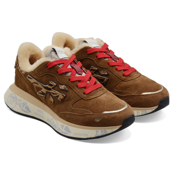 Sneakers Premiata Lauryn 8532 Donna Cammello Suede Shearling