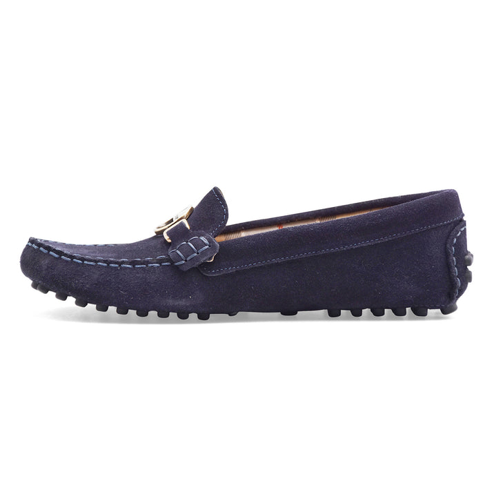 Mocassini Barbour Donna LAIRE DRIVING SHOE Pelle Scamosciata Blu