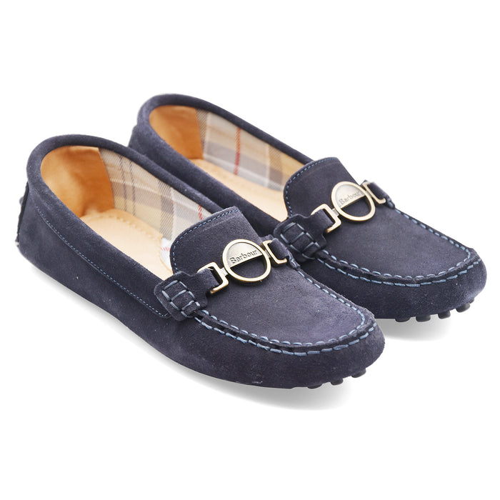 Mocassini Barbour Donna LAIRE DRIVING SHOE Pelle Scamosciata Blu