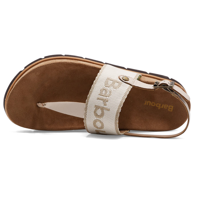 Barbour Sandali Donna LUMLEY Tessuto Bianco Con Logo Centrale