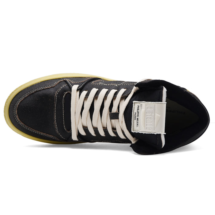 Sneakers Uomo Philippe Model Paris La Grande Mid Cracklè Nero