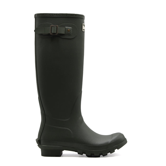 Stivali Barbour Bede Donna In Gomma Verde Con Logo In Bianco