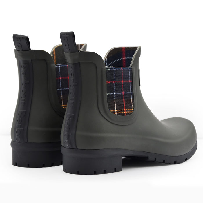 Stivaletti Donna Barbour Kingham Gomma Verde Iconico E Tartan