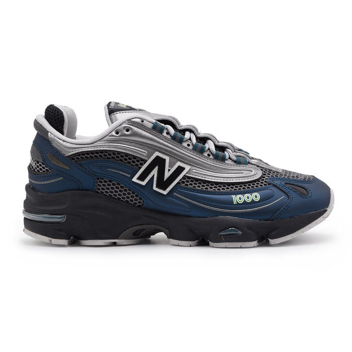 Sneakers New Balance 1000 Uomo Blu Argento Dettagli Ricamati