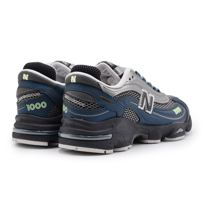 Sneakers New Balance 1000 Uomo Blu Argento Dettagli Ricamati