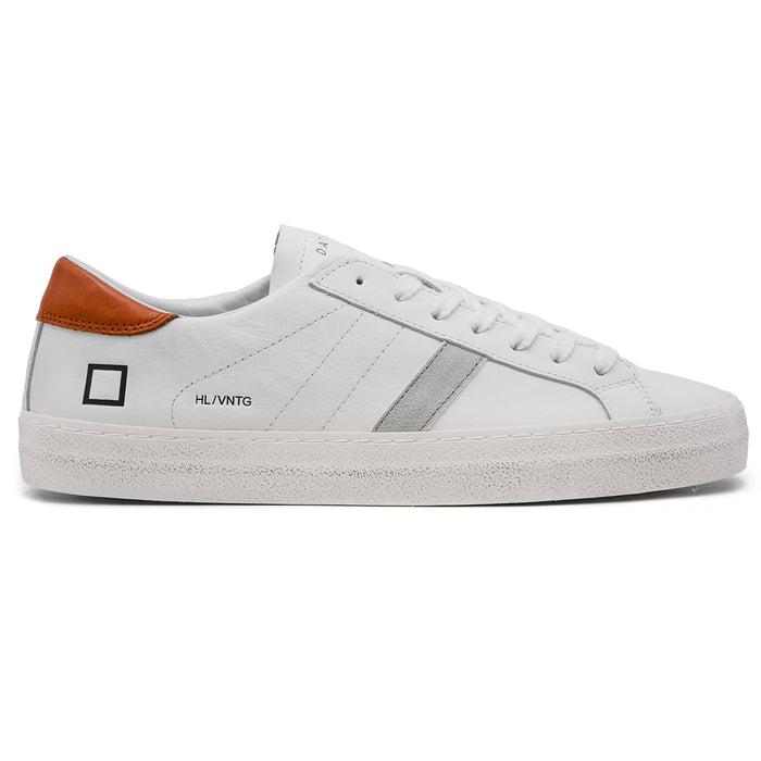 Sneakers D.A.T.E. Hill Low Uomo Bianco Cuoio Suola Effetto Used
