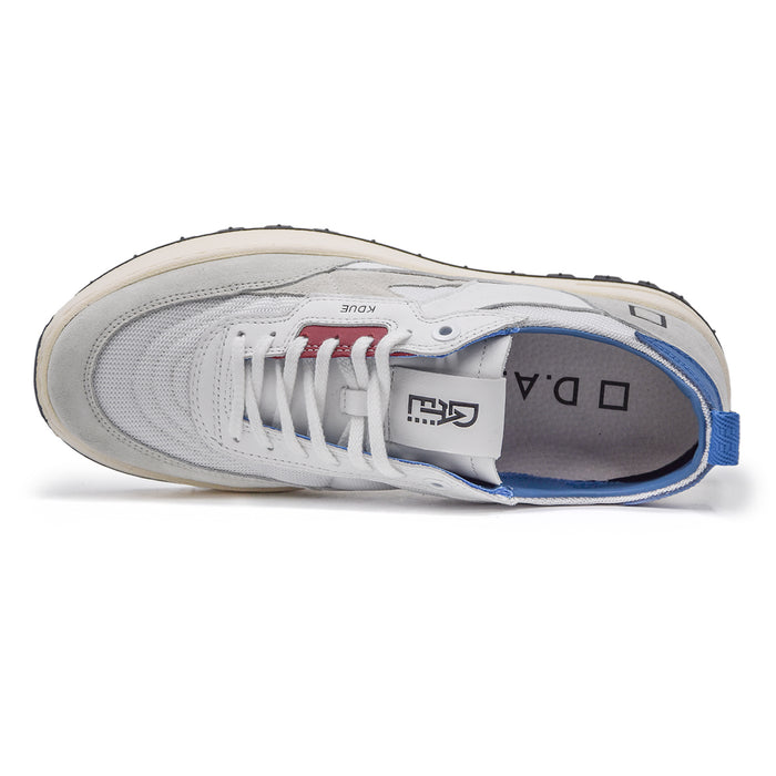 Sneakers D.A.T.E. K2 Colored Bianco Blu Uomo Con Suola Bicolor