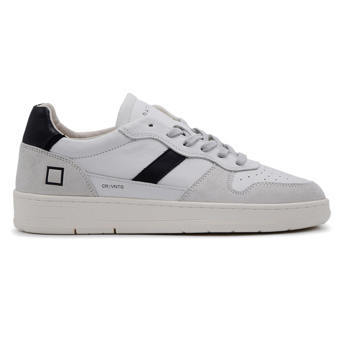 Sneakers D.A.T.E. Court 2.0 Uomo Bianco In Pelle Dettagli Neri