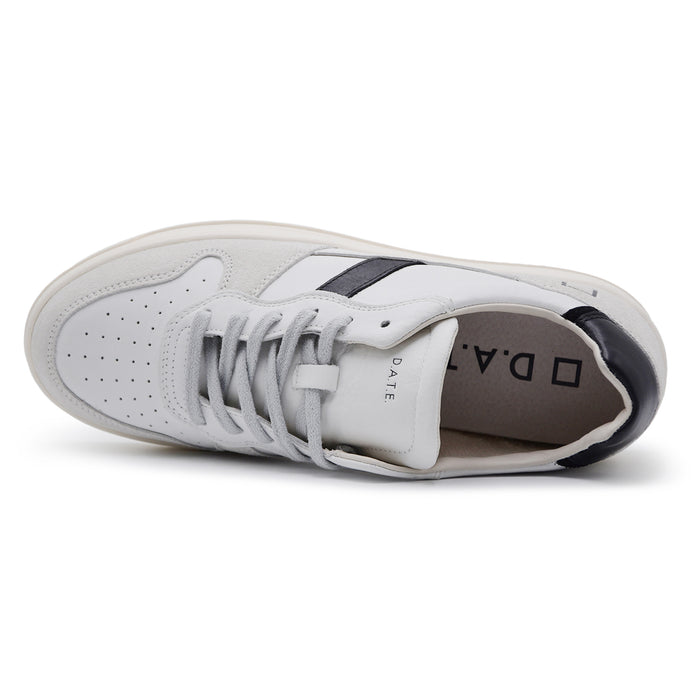 Sneakers D.A.T.E. Court 2.0 Uomo Bianco In Pelle Dettagli Neri