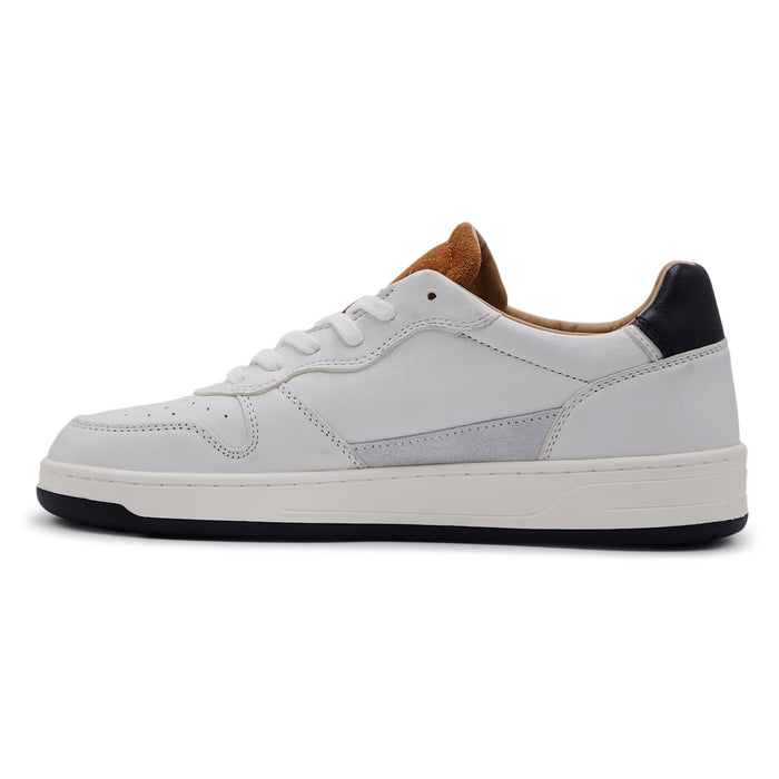 Sneakers D.A.T.E. Uomo Court Vintage Bianco Cuoio Dettagli Blu