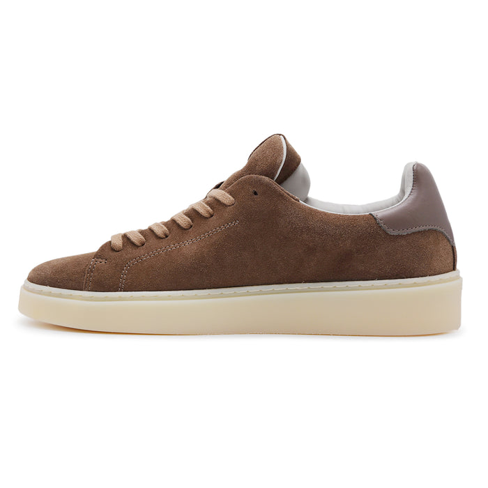 Sneakers D.A.T.E. Levante Uomo Suede Taupe Con Suola Rialzata