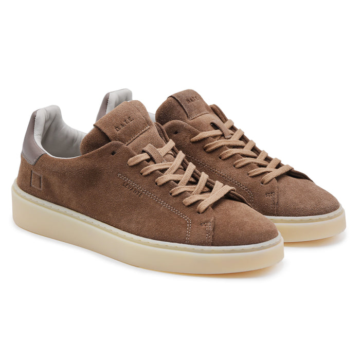 Sneakers D.A.T.E. Levante Uomo Suede Taupe Con Suola Rialzata