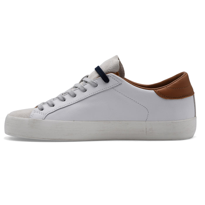 Sneakers D.A.T.E. Uomo Hill Low Bianco Cuoio Look Casual Curato