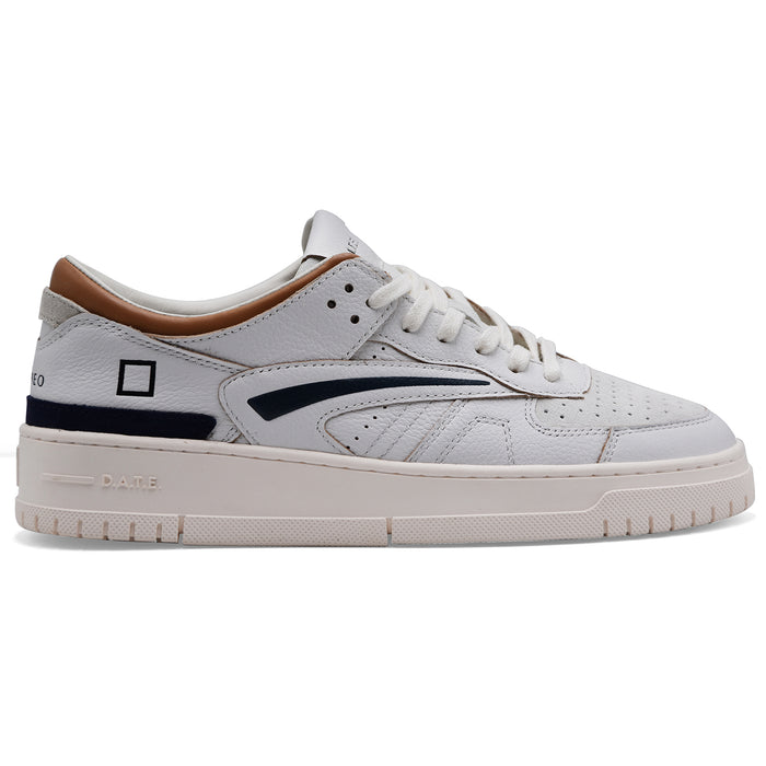 Sneakers D.A.T.E. Torneo Bianco Blu Uomo Logo Del Brand Cucito