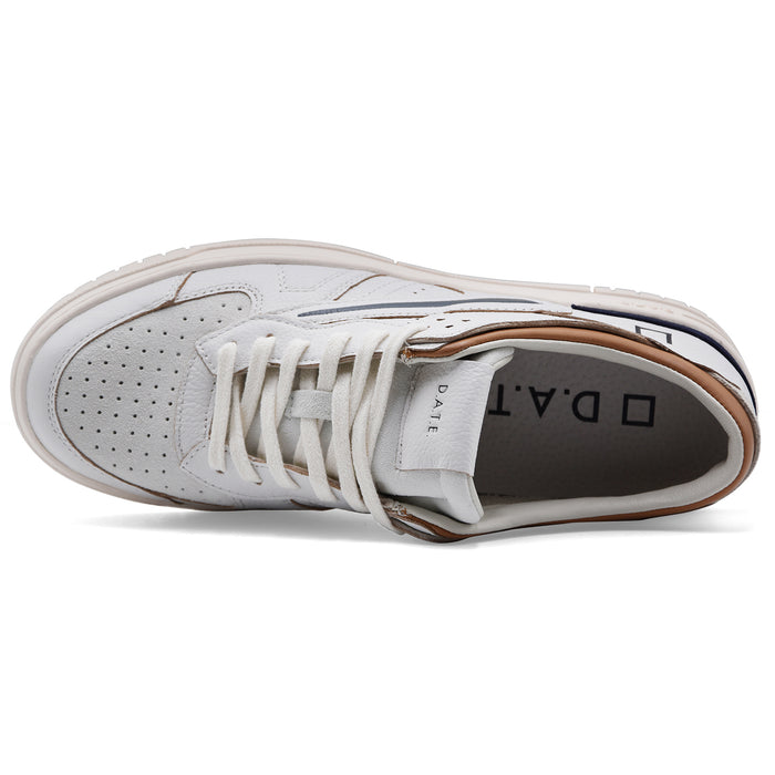 Sneakers D.A.T.E. Torneo Bianco Blu Uomo Logo Del Brand Cucito