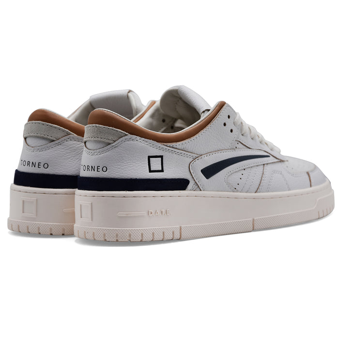 Sneakers D.A.T.E. Torneo Bianco Blu Uomo Logo Del Brand Cucito